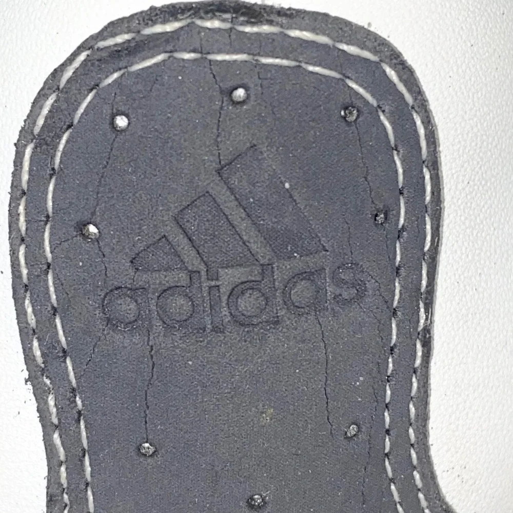 Adidas Slip On Golf Shoes White Grey Cleated Leather 679281‎ Womens Size 6